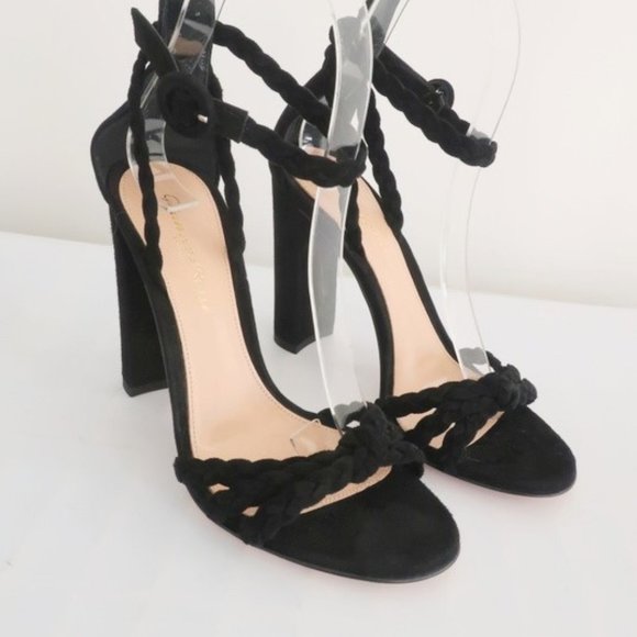 Gianvito Rossi Shoes - Gianvito Rossi Sandals Liya Black Braided Suede